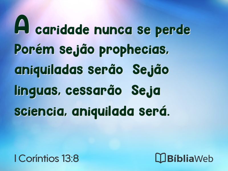 I Coríntios 13:8 em imagem para compartilhar