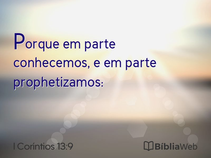 I Coríntios 13:9 em imagem para compartilhar