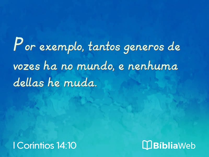 I Coríntios 14:10 em imagem para compartilhar