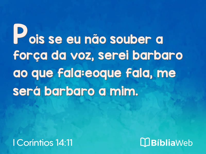 I Coríntios 14:11 em imagem para compartilhar