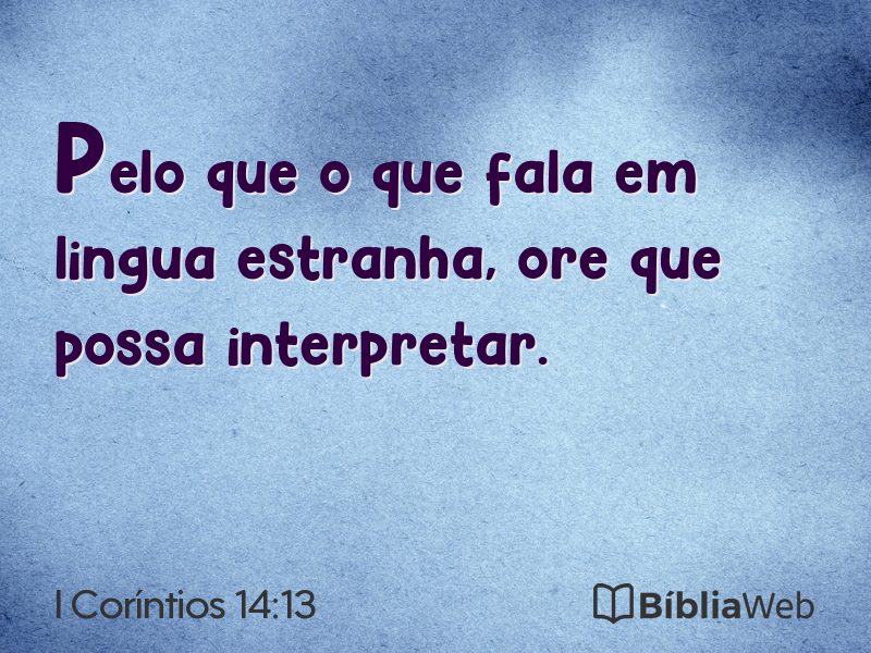 I Coríntios 14:13 em imagem para compartilhar
