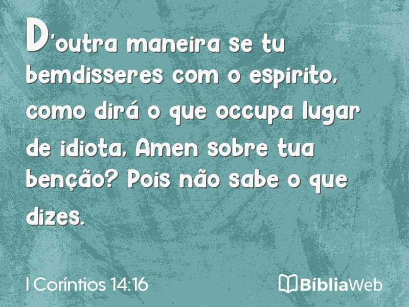 I Coríntios 14:16 em imagem para compartilhar