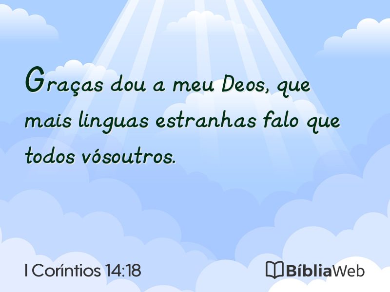 I Coríntios 14:18 em imagem para compartilhar
