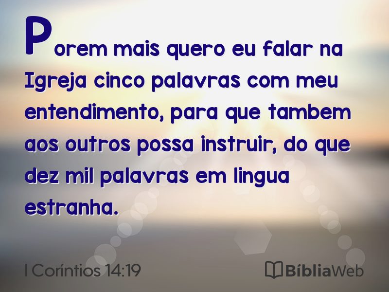 I Coríntios 14:19 em imagem para compartilhar