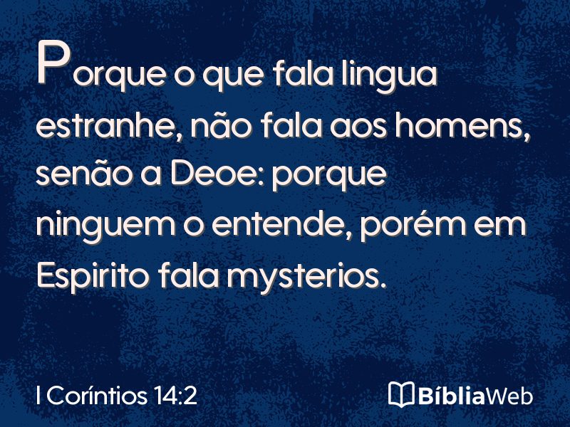 I Coríntios 14:2 em imagem para compartilhar