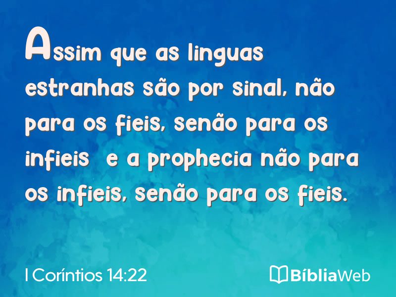 I Coríntios 14:22 em imagem para compartilhar
