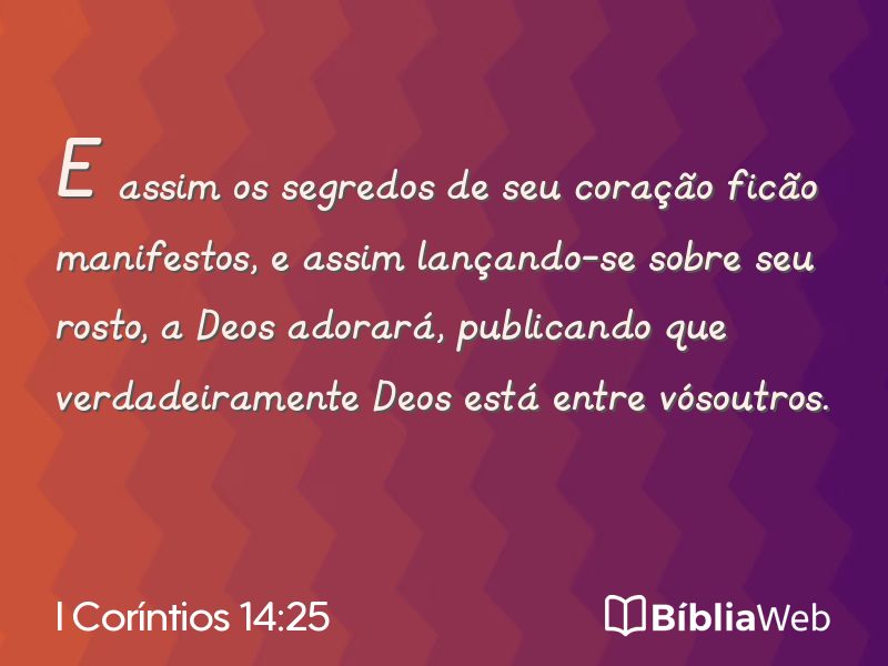 I Coríntios 14:25 em imagem para compartilhar