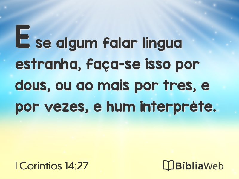 I Coríntios 14:27 em imagem para compartilhar