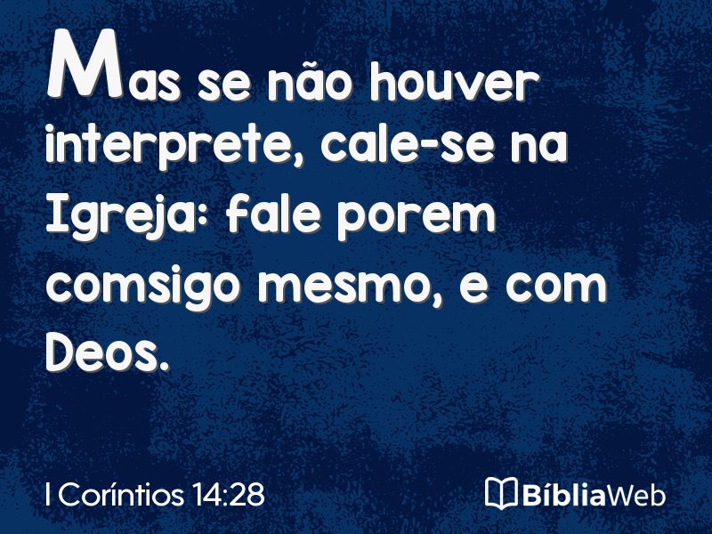 I Coríntios 14:28 em imagem para compartilhar