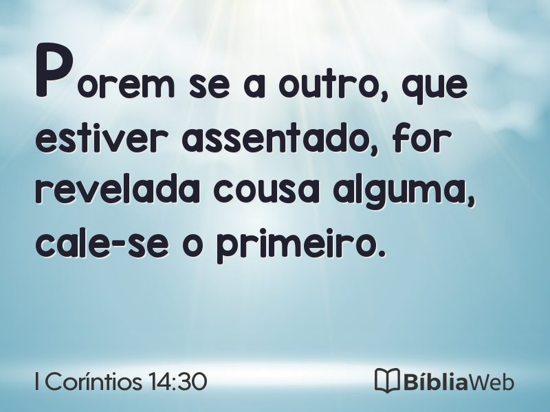 I Coríntios 14:30 em imagem para compartilhar