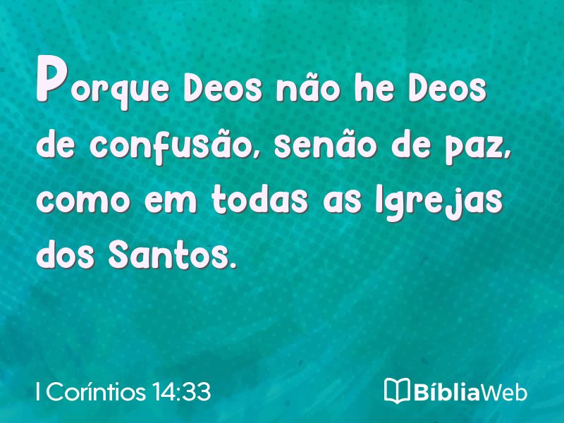 I Coríntios 14:33 em imagem para compartilhar