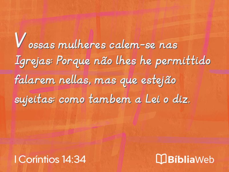 I Coríntios 14:34 em imagem para compartilhar