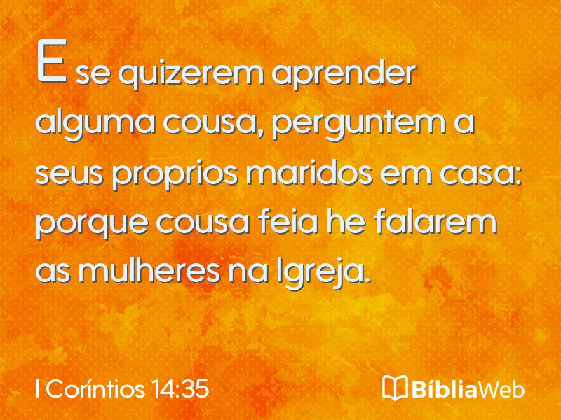 I Coríntios 14:35 em imagem para compartilhar