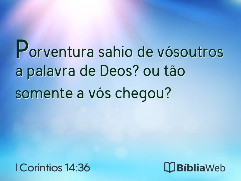 I Coríntios 14:36 em imagem para compartilhar
