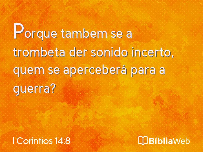 I Coríntios 14:8 em imagem para compartilhar
