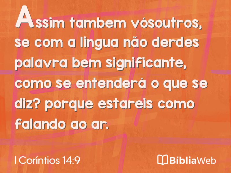 I Coríntios 14:9 em imagem para compartilhar
