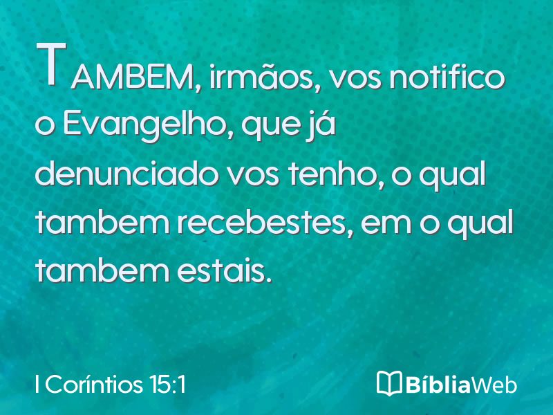 I Coríntios 15:1 em imagem para compartilhar