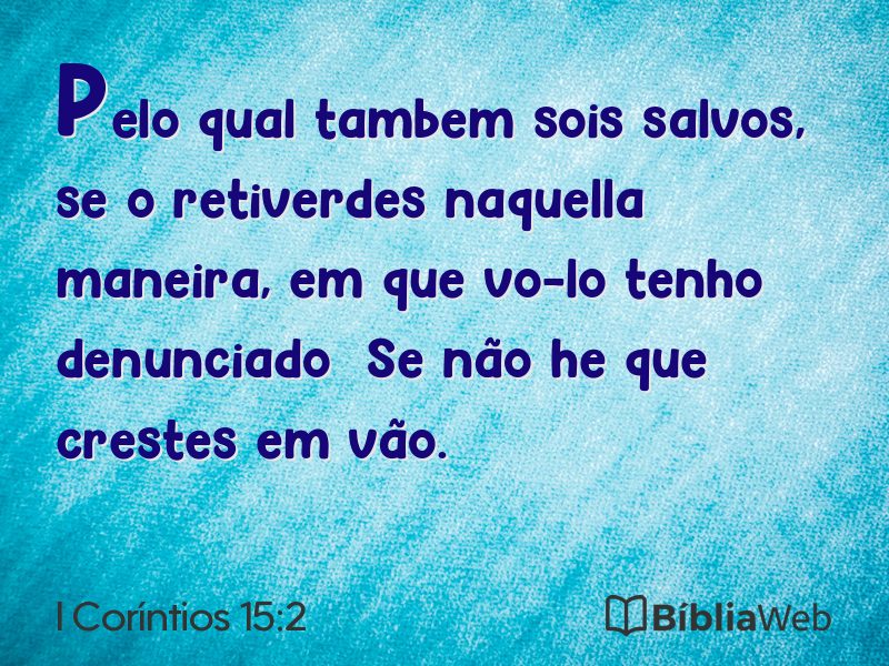 I Coríntios 15:2 em imagem para compartilhar