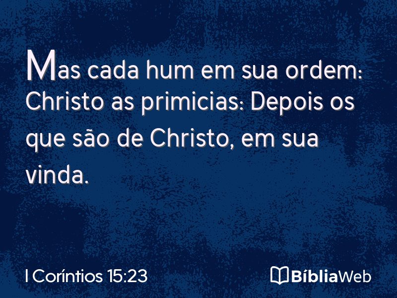 I Coríntios 15:23 em imagem para compartilhar