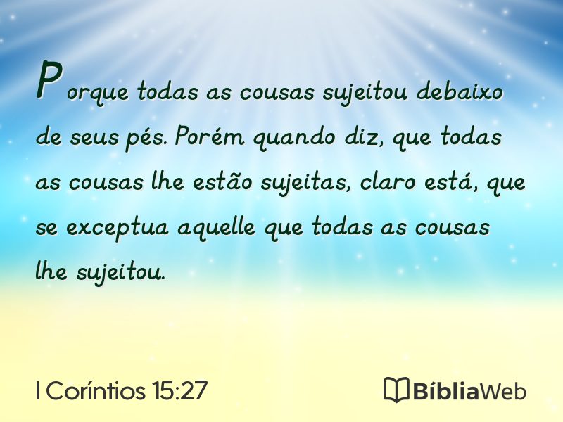 I Coríntios 15:27 em imagem para compartilhar