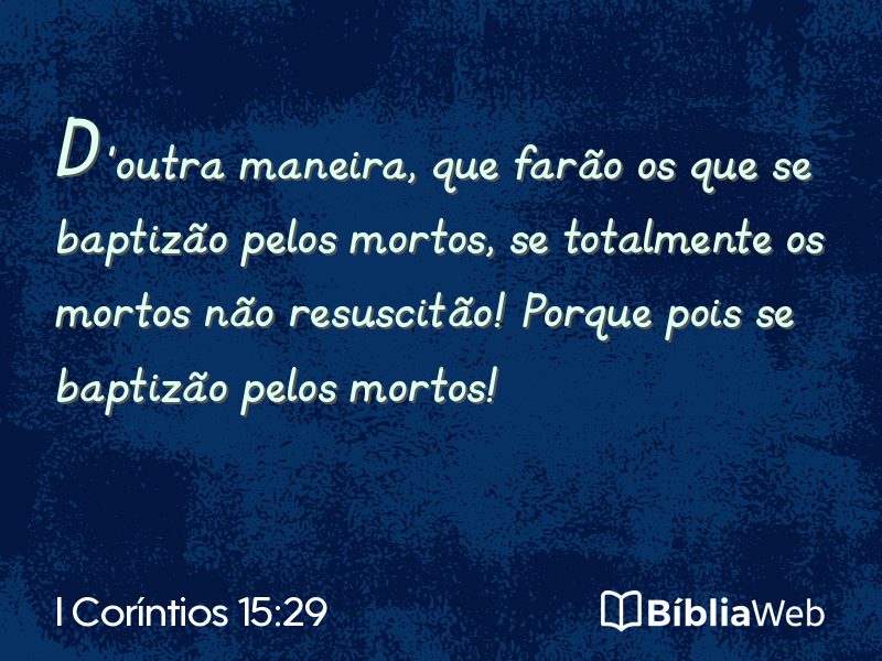 I Coríntios 15:29 em imagem para compartilhar