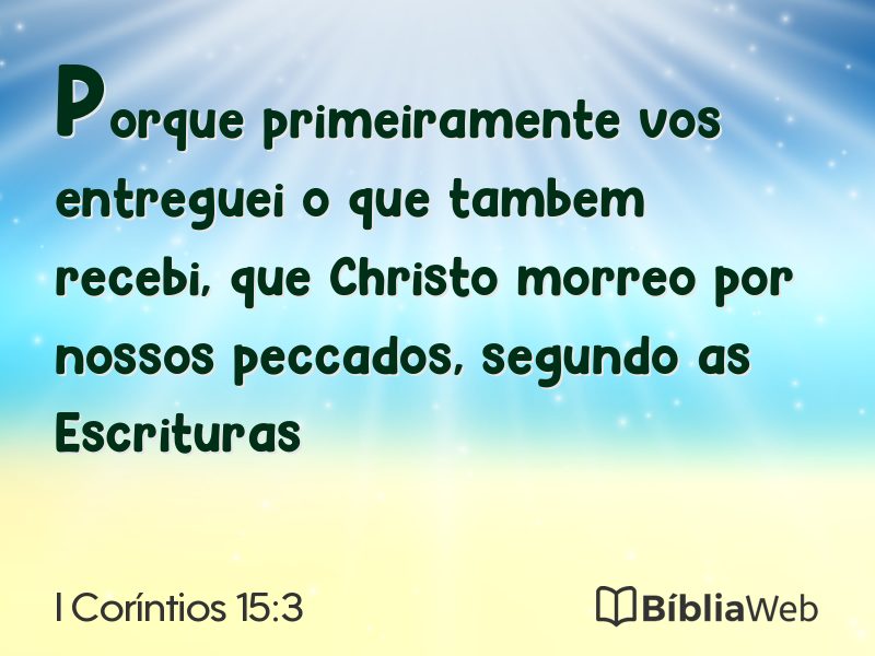 I Coríntios 15:3 em imagem para compartilhar