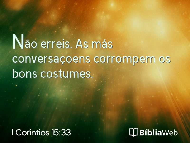 I Coríntios 15:33 em imagem para compartilhar