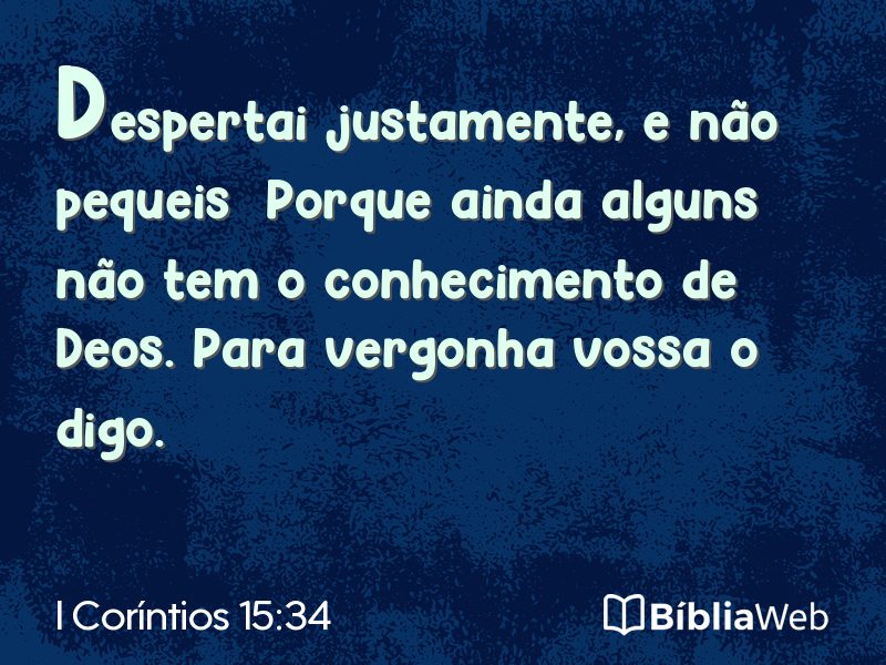 I Coríntios 15:34 em imagem para compartilhar