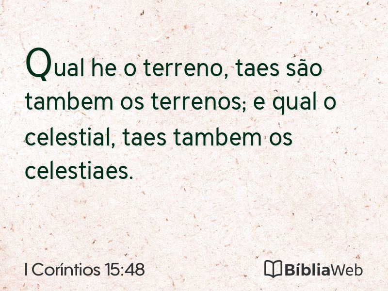 I Coríntios 15:48 em imagem para compartilhar