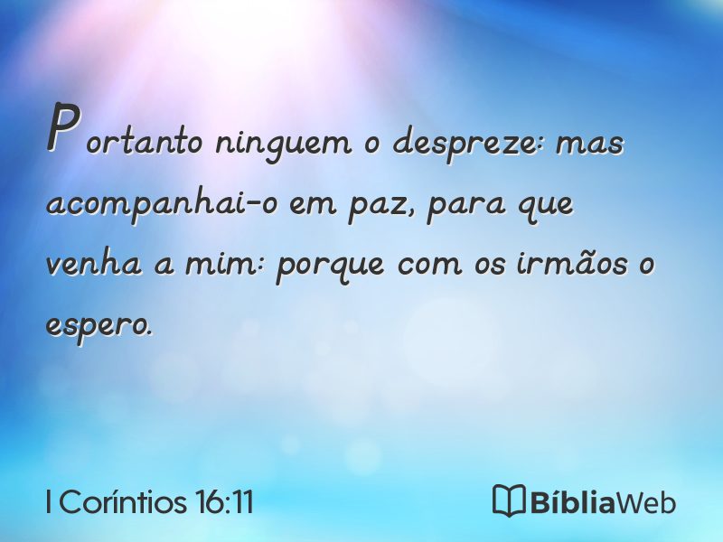 I Coríntios 16:11 em imagem para compartilhar
