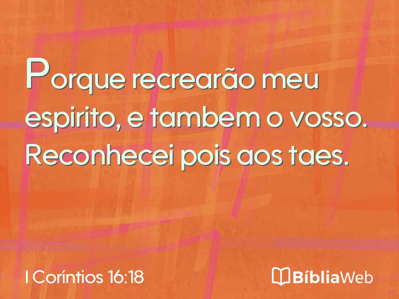 I Coríntios 16:18 em imagem para compartilhar