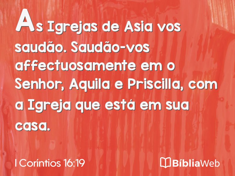 I Coríntios 16:19 em imagem para compartilhar
