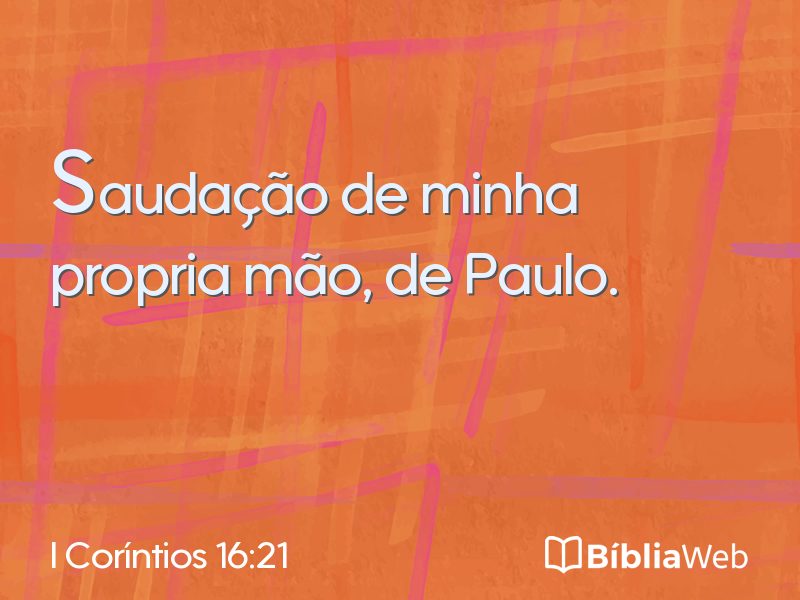 I Coríntios 16:21 em imagem para compartilhar