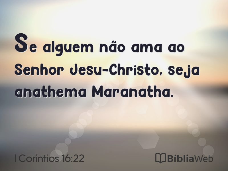 I Coríntios 16:22 em imagem para compartilhar