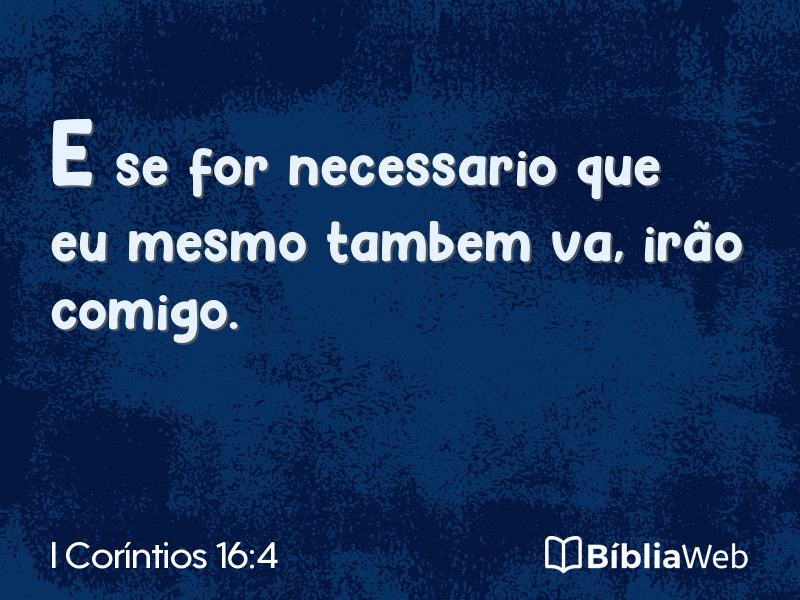 I Coríntios 16:4 em imagem para compartilhar
