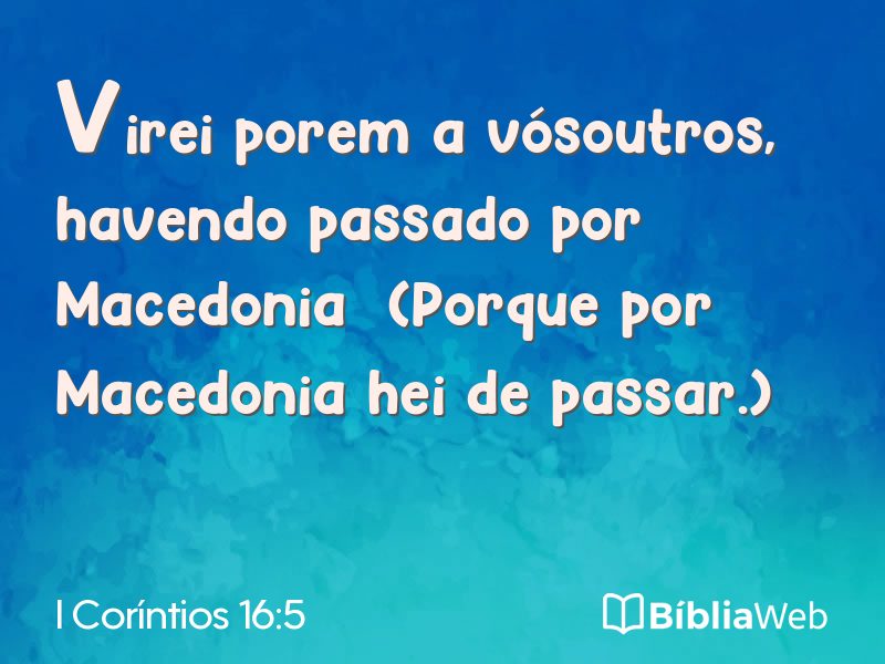 I Coríntios 16:5 em imagem para compartilhar