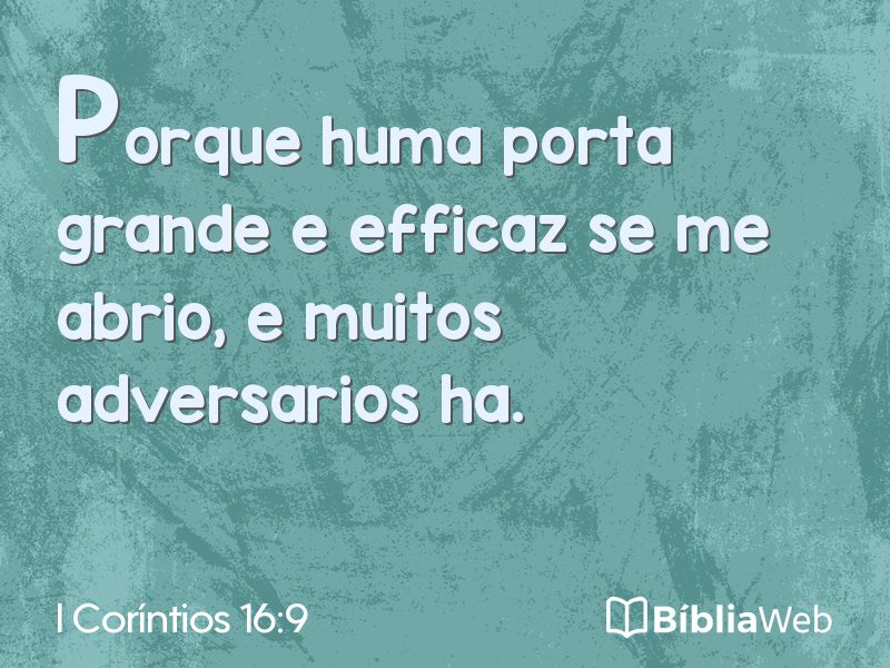 I Coríntios 16:9 em imagem para compartilhar