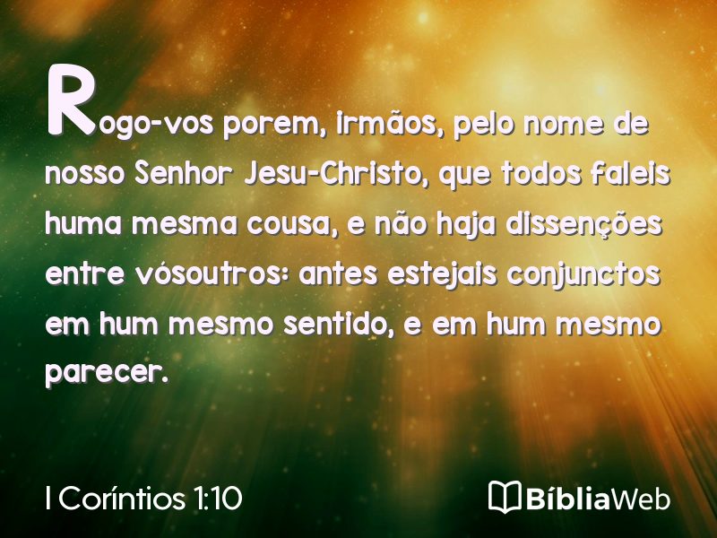 I Coríntios 1:10 em imagem para compartilhar