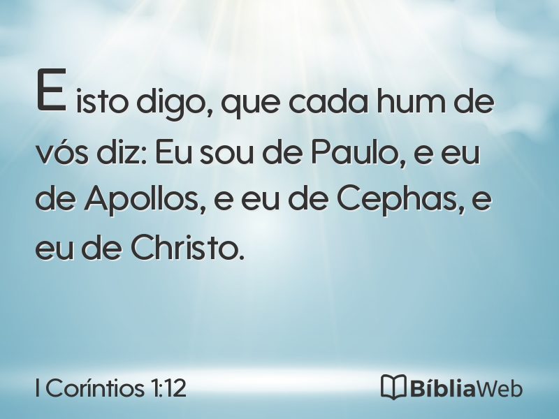 I Coríntios 1:12 em imagem para compartilhar