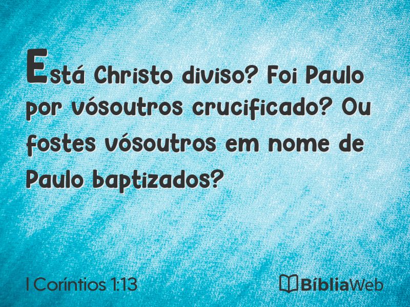 I Coríntios 1:13 em imagem para compartilhar