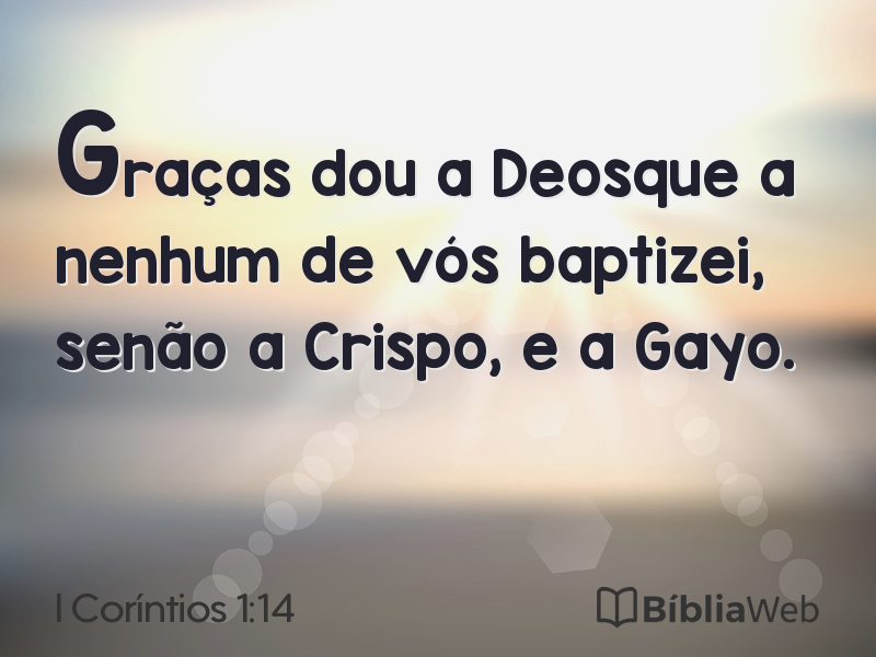 I Coríntios 1:14 em imagem para compartilhar