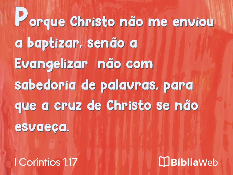 I Coríntios 1:17 em imagem para compartilhar