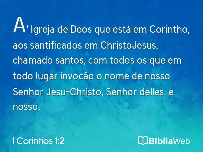 I Coríntios 1:2 em imagem para compartilhar