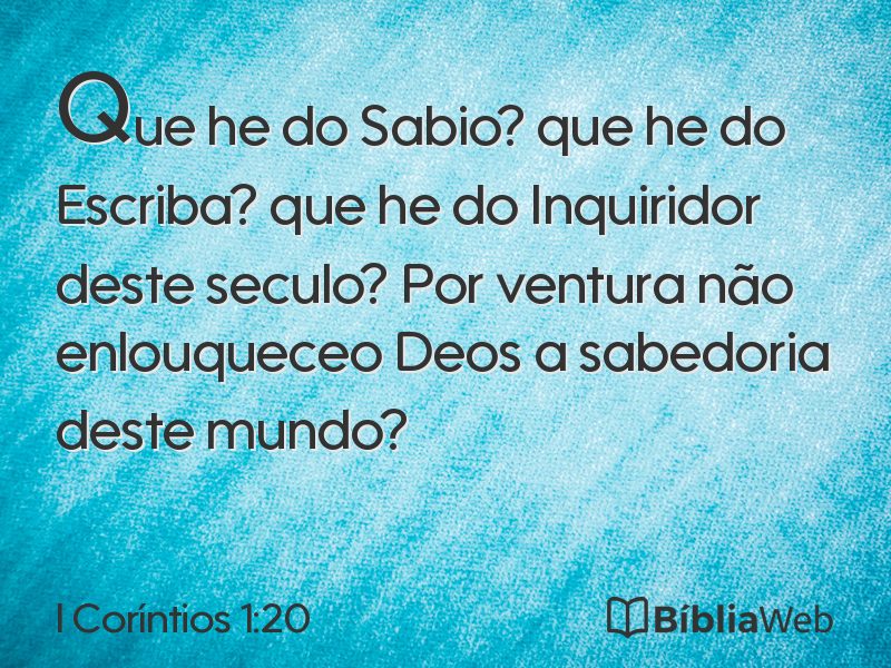 I Coríntios 1:20 em imagem para compartilhar
