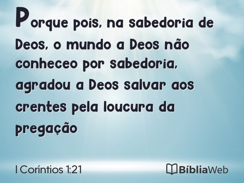 I Coríntios 1:21 em imagem para compartilhar