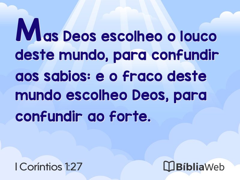 I Coríntios 1:27 em imagem para compartilhar