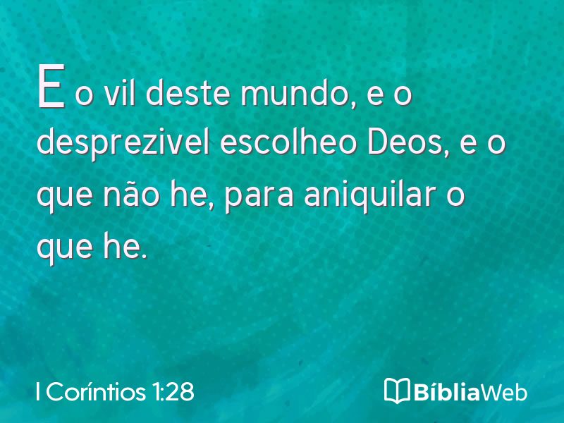 I Coríntios 1:28 em imagem para compartilhar