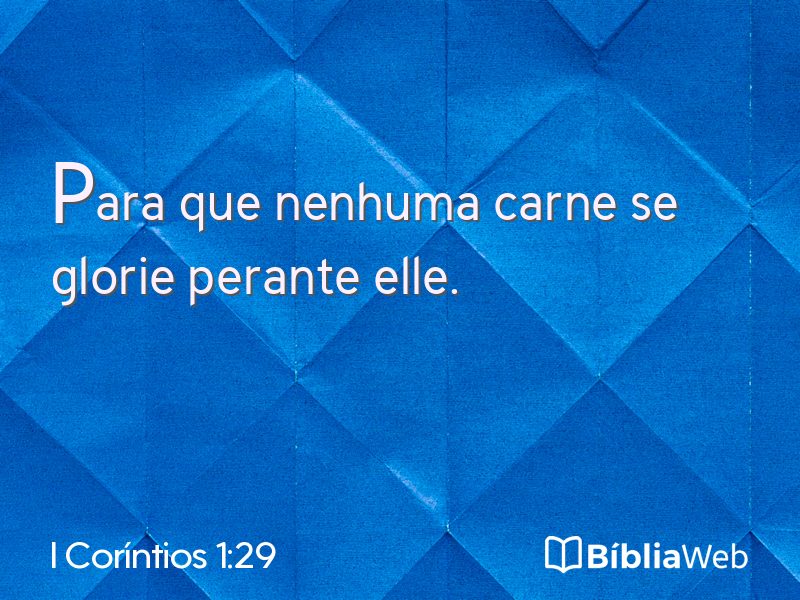 I Coríntios 1:29 em imagem para compartilhar