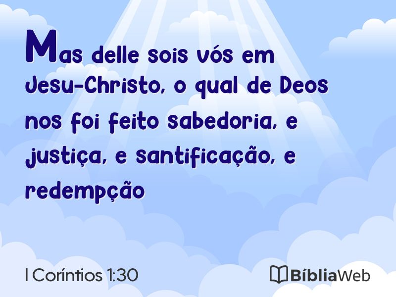 I Coríntios 1:30 em imagem para compartilhar