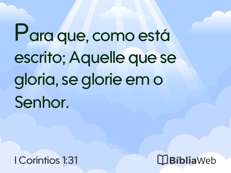 I Coríntios 1:31 em imagem para compartilhar